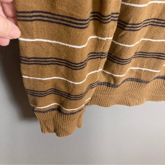 PROJEK RAW sweater brown stripe v-neck graphics lettering spell out extra large - Picture 7 of 11